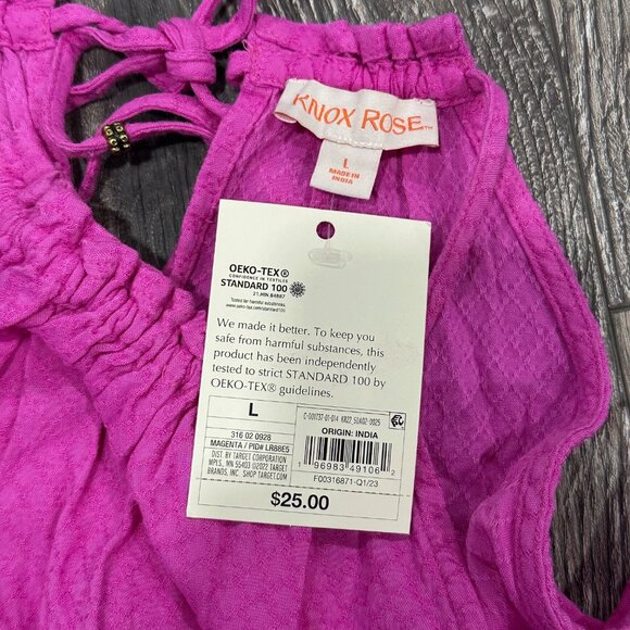 NWT Knox Rose Magenta High-Neck Textured Tank, Size L - Picture 7 of 9